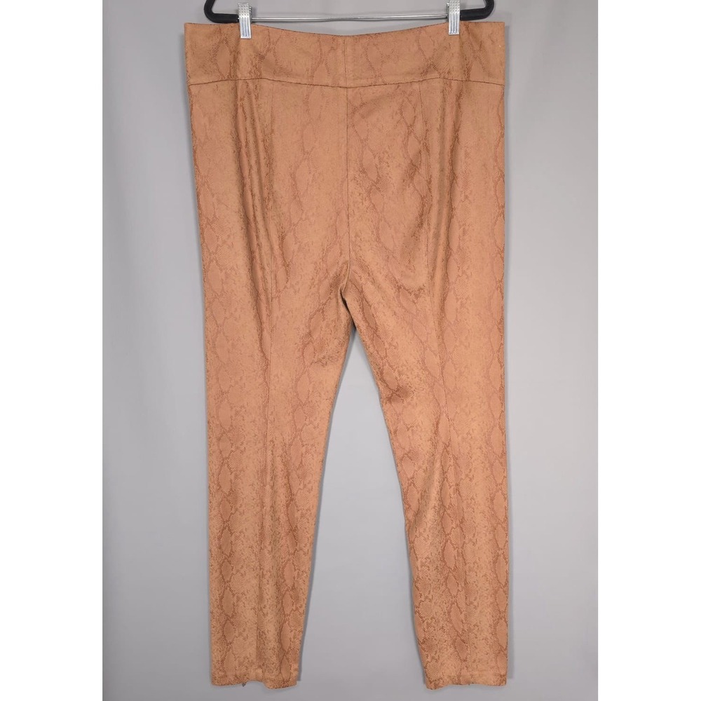 GOOD AMERICAN New Women XL Pant Skinny Brown Faux Snake The Boss Leggings 38 - Picture 11 of 16